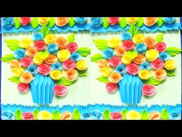 Wall Decoration Ideas | Beautiful Wall Hanging Making at Home | Paper Flower Wall Hanging р62