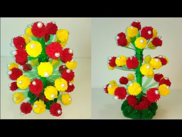 Woolen Guldasta.DIY Wool Flower Pot.Woolen Craft.How to Make Yarn Guldasta.Craft Ideas