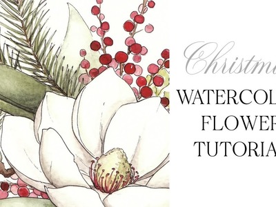 Christmas Watercolor Flower Tutorial