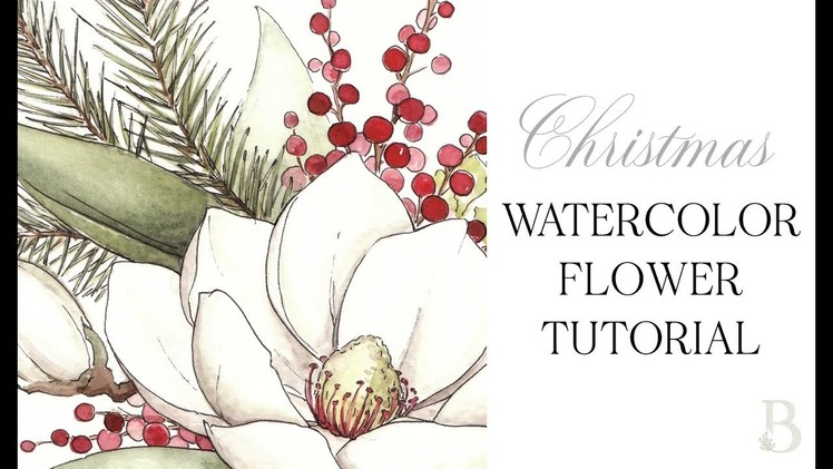 Christmas Watercolor Flower Tutorial