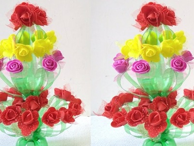 DIY Guldasta.Make Amazing Foam Rose Flowers Guldasta.Foam Flower Pot New Model.Plastic Bottle Craft