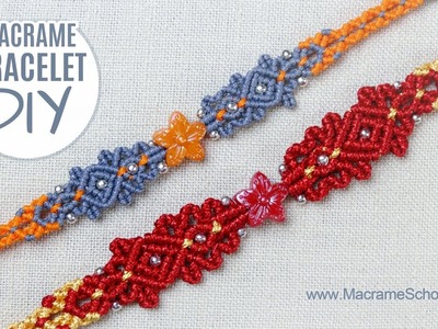Flower Bead Bracelet Tutorial by Macrame School ✿