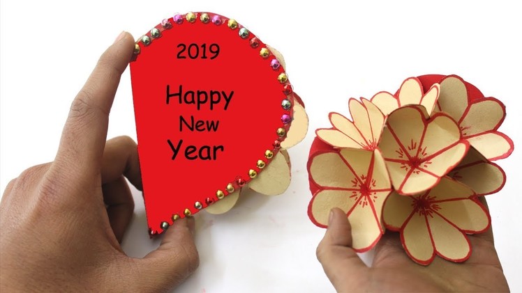 Heart New Year Popup Card - New Year & Valentine Handmade Card | Easy Greeting Cards