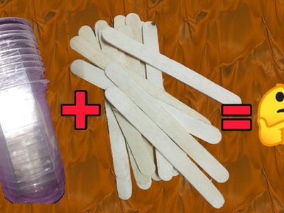 How to Reuse a plastic glass and ice cream sticks || New Diy idea || recycle || art faizan ||
