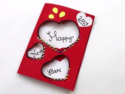 New year Greeting card - How to make greeting card | Handmade New year card