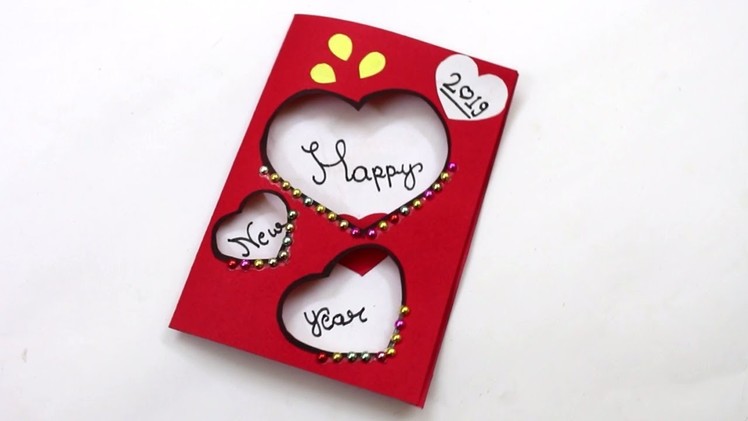 New year Greeting card - How to make greeting card | Handmade New year card