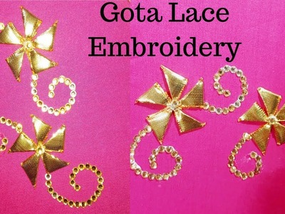 Rajasthani Gota Lace embroidery tutorial | Gota Lace embroidery | Noor Tutorials