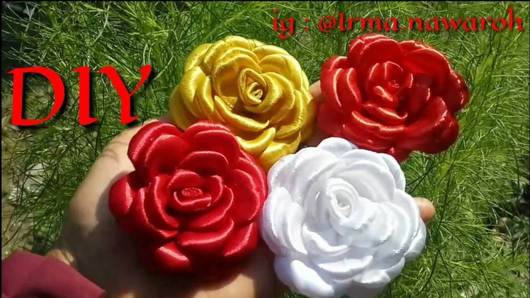 TUTORIAL BUNGA GARDENIA???? || HOW TO MAKE GARDENIA FLOWERS FROM SATIN RIBBON
