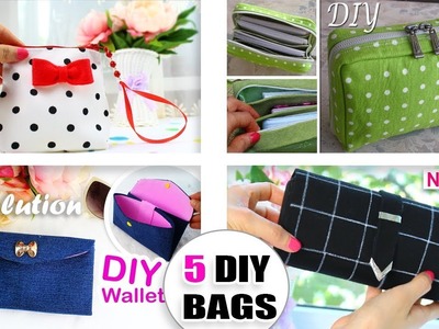 5 THE MOST CUTEST DIY BAGS EVER EASY MAKING. 5 Purse Bags Ideas From Scratch
