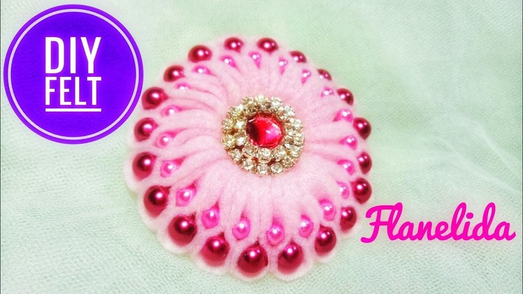 FD-10 DIY FELT || Cara Membuat Bros Ubur2 Mutsin | How to make Pearly Blossom from Felt || Flanelida