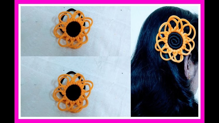 Macramè hair accessories.diy.Macrame flower