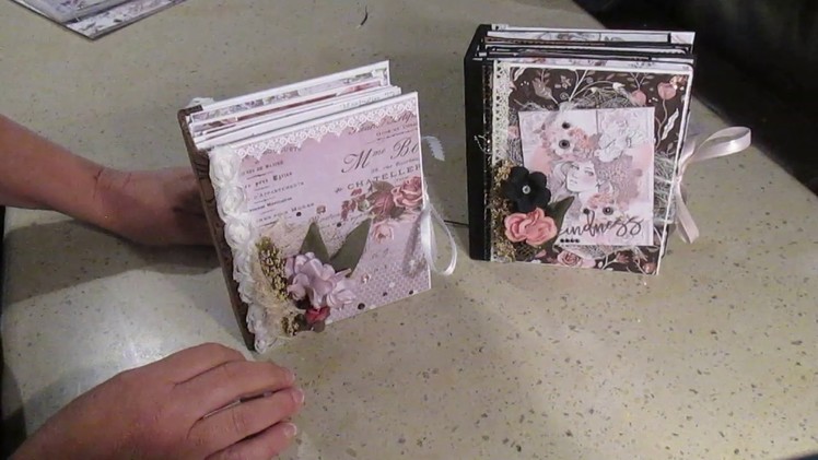 Scrapbooking mini albums from "Lavender" and "Rose Quartz" from Prima. *SOLD*
