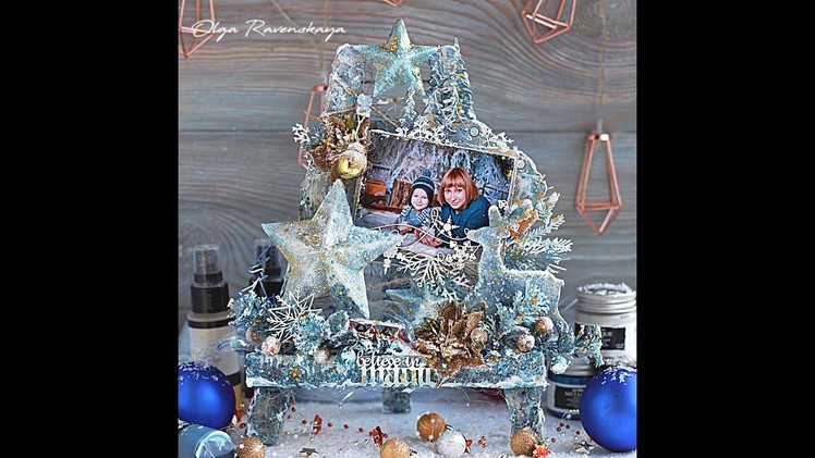 Winter Stars. Mixed Media Altered Easel Tutorial for Winter Magic Hop