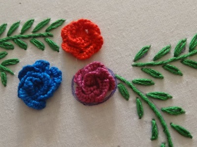 Brazilian embroidery flower stitch by hand||embroidery designs hand work||