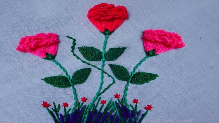 Hand Embroidery Flower | bullion stitch flower