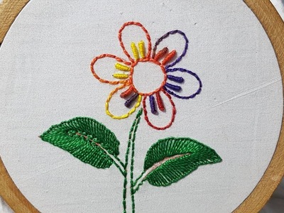 Hand Embroidery simple flower embroidery design. hand work by w_s fashion