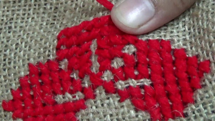 Hand Stitch: Cross Stitch  On Jute Mate.