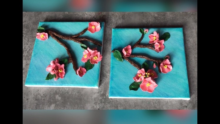 Sakura|clay canvas | cherry blossom |3d canvas art : wall decor