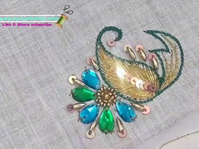 Aari Work Mango Design Hand embroidery work Aari stitches