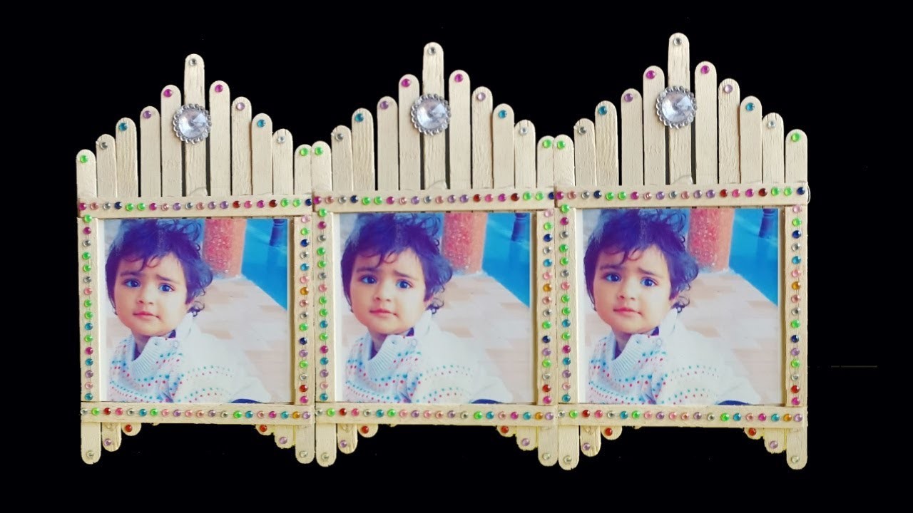 How to make photo frame with icecream sticks step by step pilotpm