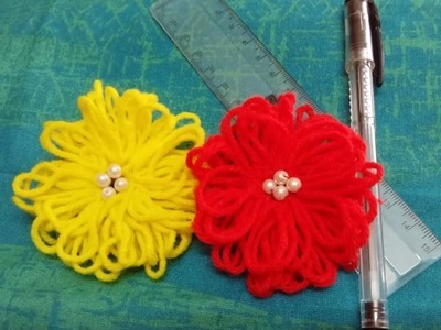Embroidery Hacks | Woollen Flower Tutorial using this Trick! (Hand Embroidery Work)