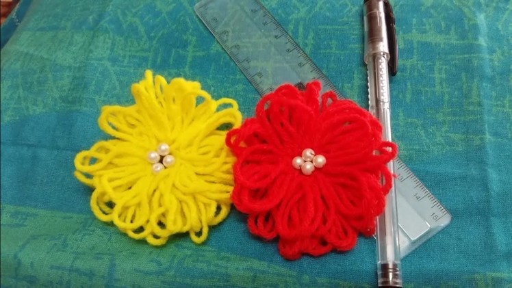 Embroidery Hacks | Woollen Flower Tutorial using this Trick! (Hand Embroidery Work)