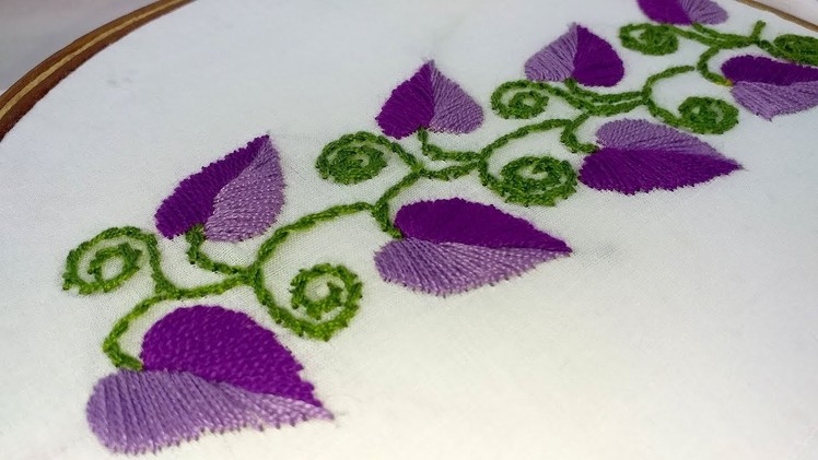 Hand Embroidery amazing borderline design.