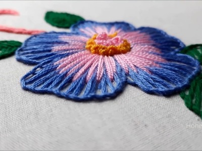 Hand embroidery Button hole stitch | Button hole flower design