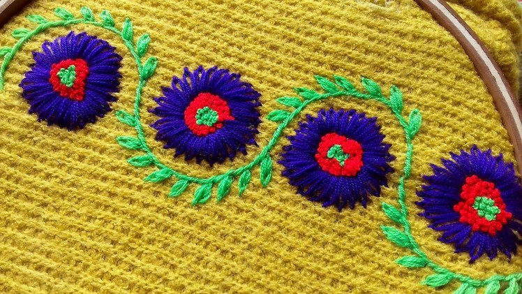 Hand embroidery flower design