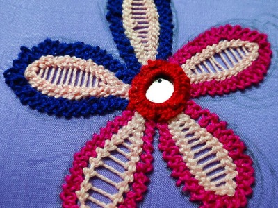 Hand embroidery flower full tutorial