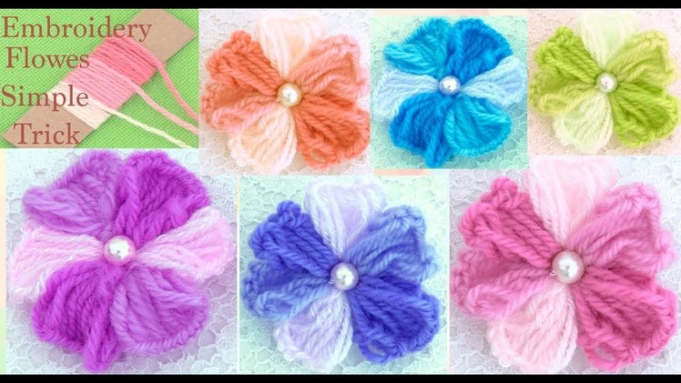 Hand Embroidery flowers for beginners with simple trick Como hacer flores