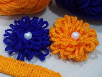 Hand Embroidery:Making Nice Bunch flower With Pop Stick. Amazing New Trick#Sewing Hack Part 13