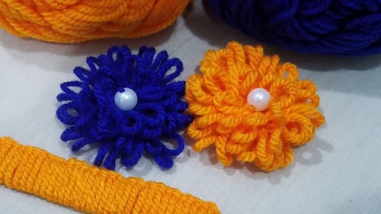 Hand Embroidery:Making Nice Bunch flower With Pop Stick. Amazing New Trick#Sewing Hack Part 13