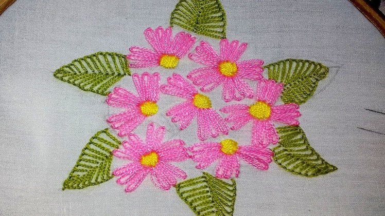 Hand embroidery simple flower design