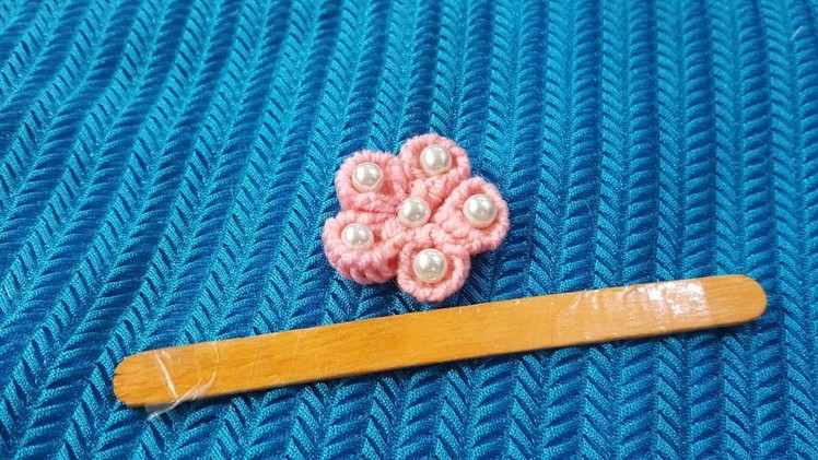 Hand Embroidery Wool Trick Flower Design