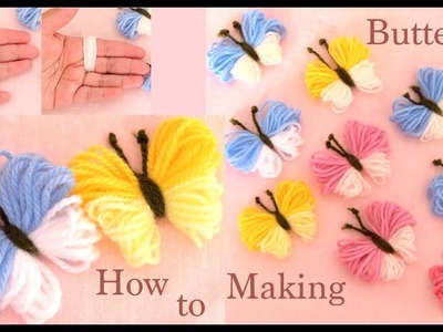 Mariposas 3D con truco simple Hand Embroidery Amazing trick Making easy Butterfly