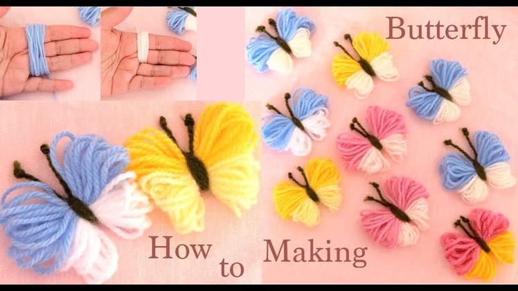 Mariposas 3D con truco simple Hand Embroidery Amazing trick Making easy Butterfly