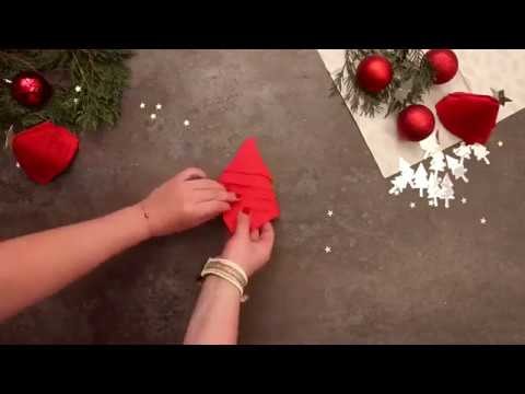 DIY Folding towel: a fir tree  - Bricolage pliage de serviette un sapin