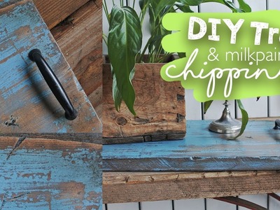 DIY Wooden serving tray, milk paint Chipping effect