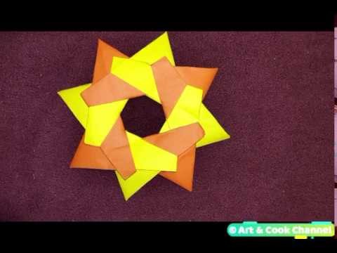 Robin Star of 8 details by Art & Cook Channel - Origami Tutorial| Modular Origami Star (Easy)