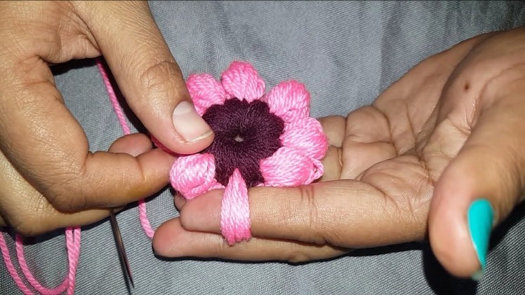 Amazing Finger Trick Flower By Hand Embroidery. amazing tricks Design