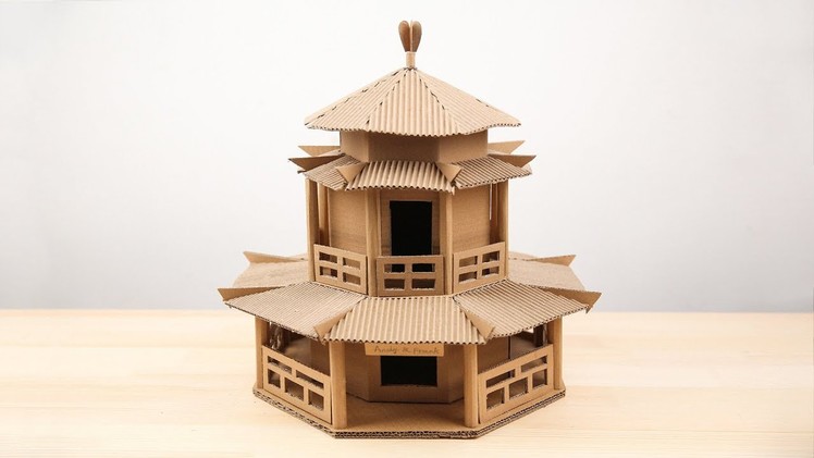 Amazing  How to make a Chinese ancient  building from Cardboard - Simple DIY