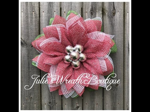 Christmas Poinsettia Wreath . Facebook Live Replay