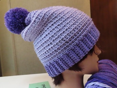 Crochet Shades of Violet Slouchy Hat Part 1