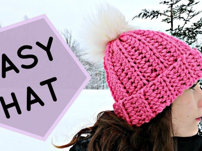 HOW TO CROCHET THE EASIEST HAT EVER | Beginner Friendly | Adult Unisex Hat