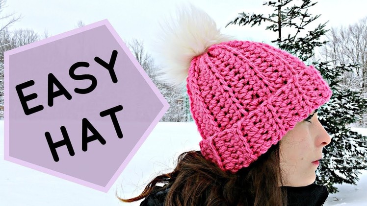 HOW TO CROCHET THE EASIEST HAT EVER | Beginner Friendly | Adult Unisex Hat