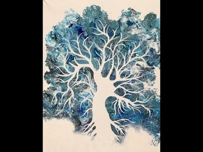 79 Flip Cup Tree of Life Fluid Painting