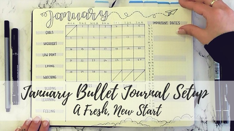 A Fresh, New Start - January 2019 Bullet Journal Setup