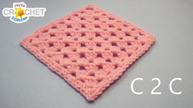 C2C Granny Square Crochet Tutorial