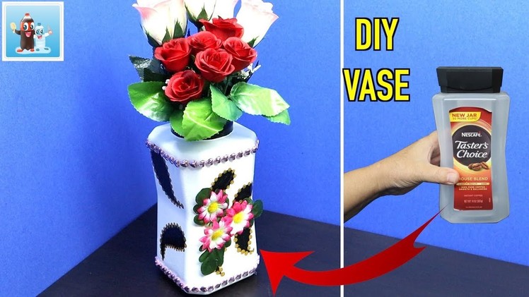 DIY Flower Vase Art and Craft Ideas How to Reuse Coffee Jar